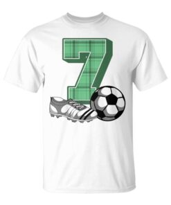 Kids 7th Birthday Soccer Boy 7 Years Old Soccer Player Gift Unisex T-Shirt