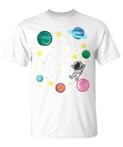 Kids 8th Birthday Space Gifts 8 Years Old Astronaut Unisex T-Shirt