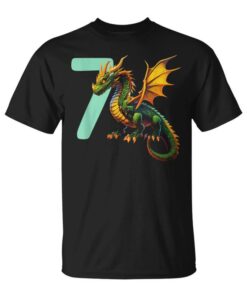 Kids Birthday Dragon 7 Years Old Boy Dragon Number Age Unisex T-Shirt
