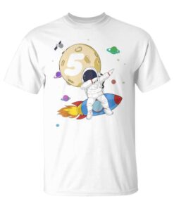 Kids Boys 5 Years Old Birthday Boy Astronaut Space 5th B-Day Unisex T-Shirt