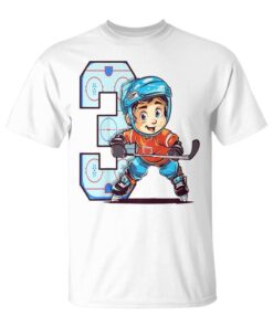 Kids Ice Hockey Birthday 3 Year Old Boy Third Birthday Unisex T-Shirt