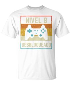 Kids Level 8 Years Unlocked Humor 8th Birthday Gamer Gift Unisex T-Shirt
