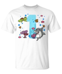 Kids Ocean Animals 1st Birthday Turtle Fish Shark Unisex T-Shirt
