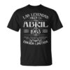 Legends Are Born In April 1963 61 Years Birthday Unisex T-Shirt