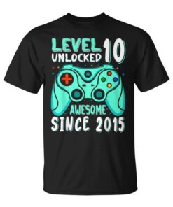 Level 10 Unlocked Awesome 2015Ideogame 10Th Birthday Boy Unisex T-Shirt