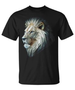 Lion Polygon Print Animal Art Lion White Unisex T-Shirt