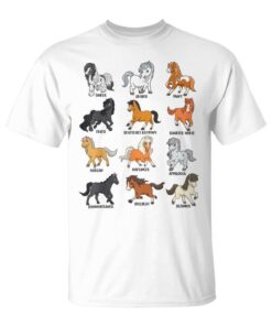 Many Breeds Of Horses Kawaii Cartoon Horses Unisex T-Shirt
