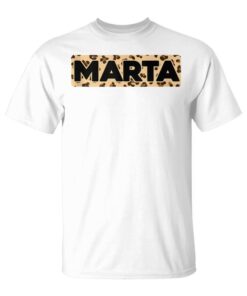 Marta Leopard Print Personalized Name Marta Sleeveless Unisex T-Shirt