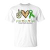 Mental Health Awareness Gifts Green Peace Love Hope Unisex T-Shirt