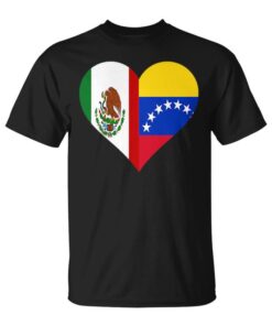 Mexican ShirtEnezuelan Heart FlagEnezuela Mexico Unisex T-Shirt