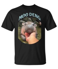 Moo Deng Bouncy Pig In Thai Image The Cute Baby Hippo Unisex T-Shirt
