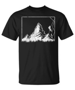 Mountain Climbing Rock Climber Hiker Graphic Neck Unisex T-Shirt