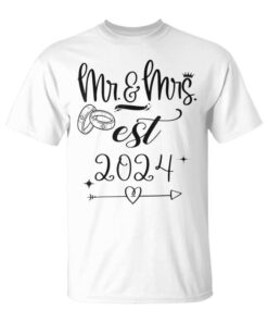 Mrs Est 2024 Wedding Wife Newlywed Mr And Mrs Unisex T-Shirt