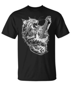 Music Cat Jamming With Passion For Guitar And Rock Unisex T-Shirt