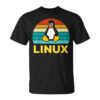 Nerd Linux Operating System Retrointage Penguin Geek Penguin Unisex T-Shirt