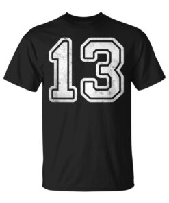 Number 13 White Number Distressed Unisex T-Shirt