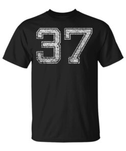 Number No 37 Numbered Birthday Gift Retro Grunge Style Unisex T-Shirt