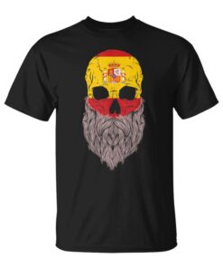 Of Patriots Skull With Spain Flag And Beard Sleeveless Unisex T-Shirt