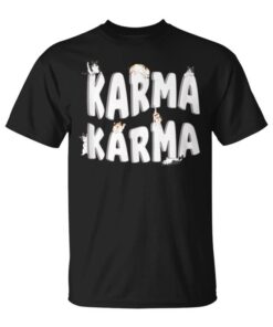 Orange Gray Cats White Karma Texts Meme Quotes Unisex T-Shirt