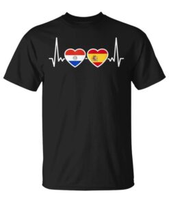 Paraguay Spain Flag Heartbeat Spanish Paraguayan Unisex T-Shirt