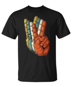 Peace Sign Love Hand Finger Peace Sign Retro Unisex T-Shirt