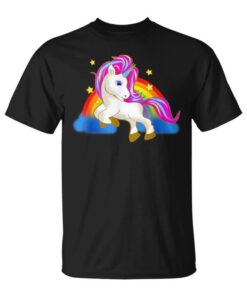 Pink Magical Unicorn And A Rainbow Unicorn Unisex T-Shirt