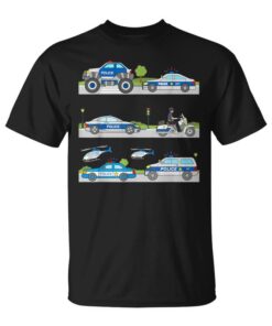 Police Vehicles Cars Patrol Helicopter Motorcycle Unisex T-Shirt