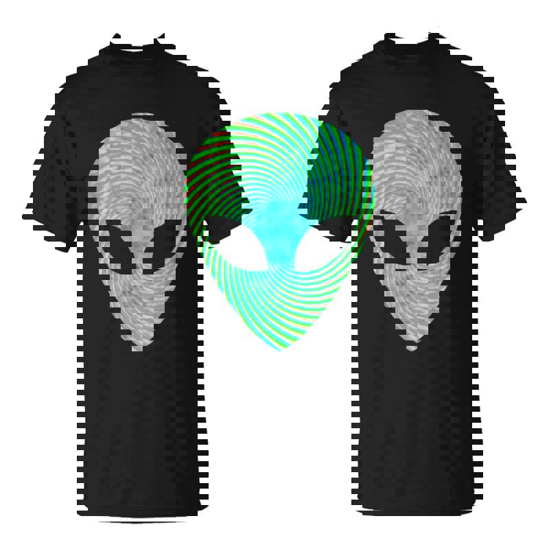 Psychedelic-Alien-Face-Alien-Head-UFO-Unisex-T-Shirt