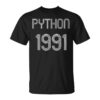 Python 1991 Year First Version Programmer Developer Design Unisex T-Shirt