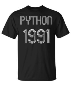 Python 1991 Year First Version Programmer Developer Design Unisex T-Shirt