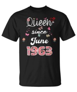 Queen Since June 1963 Flowers 1963 June Birthday Unisex T-Shirt