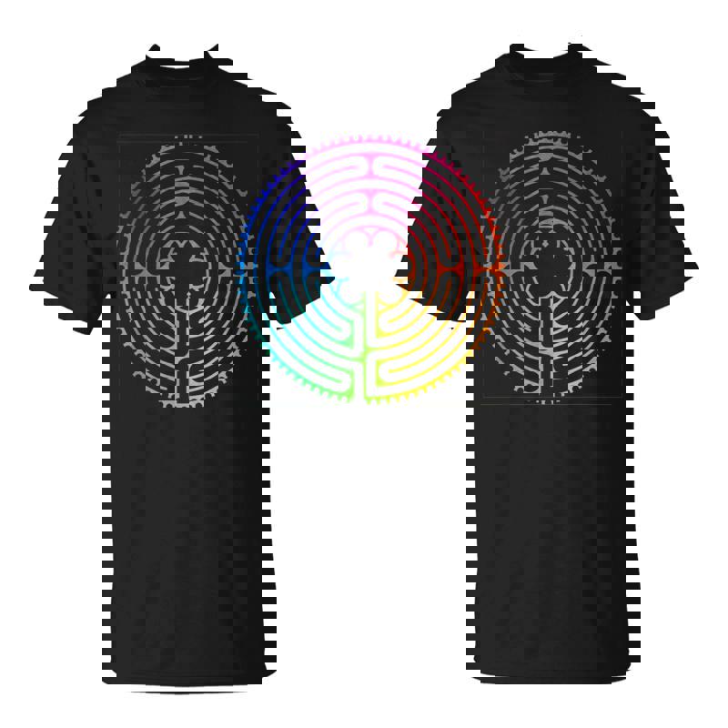Rainbow-Labyrinth-Chartres-Labyrinth-Labyrinth-Yoga-Design-Unisex-T-Shirt