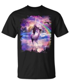Rainbow Laser Sloth On Flame Unicorn Eating Taco Unisex T-Shirt