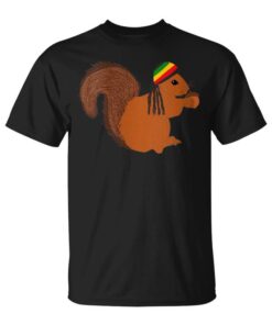 Rasta Reggae Squirrel Funy Dreadlock Rastafari Rodents Rastafari Neck Unisex T-Shirt