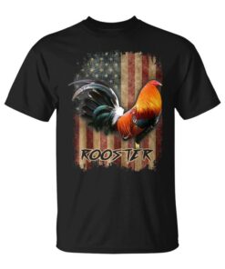 Red Rooster Shirt American Flag Rooster Cockfight Unisex T-Shirt