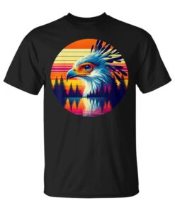 Secretary Bird Sunset Retro Style Safariintage 70S Unisex T-Shirt