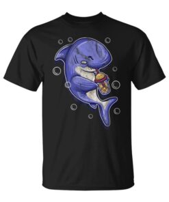 Shark Gift For Kids Bubble Tea Tiger Hammerhead Shark Unisex T-Shirt