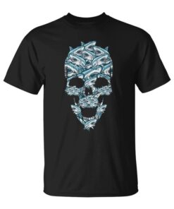 Skeleton With Shark Skeleton With Shark Unisex T-Shirt
