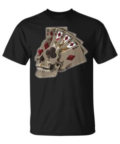 Skull With Poker Theme Casino Theme Party Unisex T-Shirt