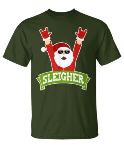 Sleigher Heavy Metal Music Santa Christmas Unisex T-Shirt