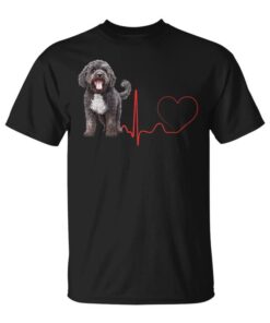 Spanish Water Dog Heartbeat Ekg Funny Lover Unisex T-Shirt