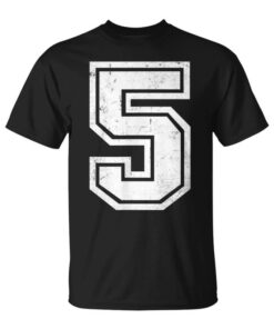 Sporty Number 5 For Lucky Birthday Distressed Number Unisex T-Shirt