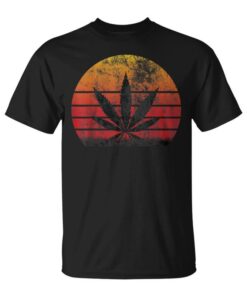 Sunintage Marijuana Weed Cannabis Leaf Retro Unisex T-Shirt