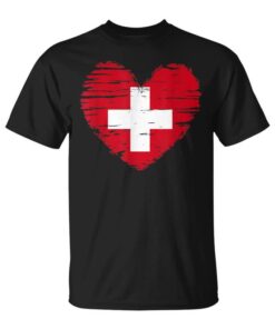Switzerland Heart Swiss Flag Swiss Pride Unisex T-Shirt
