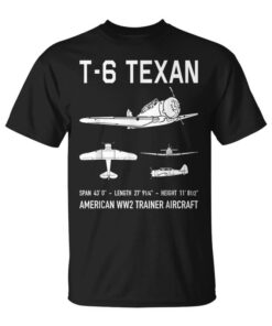T-6 Texan American Ww2 Training Aircraft Silhouettes Unisex T-Shirt
