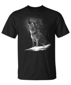 The Night Wolf Is Howling In The Forest Unisex T-Shirt