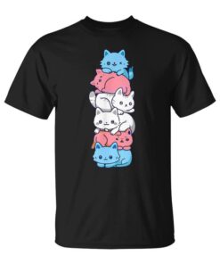 Transgender Pride Cat Lgbt Trans Flag Cute Cats Pile Unisex T-Shirt