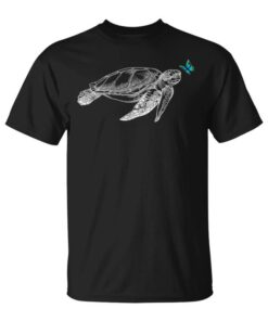 Turtle With Butterfly Unisex T-Shirt