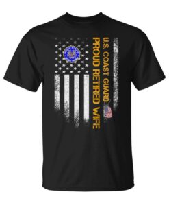 US Flag Proud Retired Coast Guard Veteran Wife Unisex T-Shirt