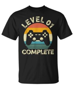Video Gameintage Level 01 Complete 1 Year Old's First Birthday Unisex T-Shirt